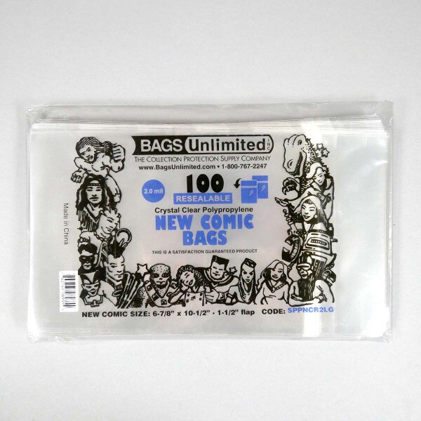 100 Pack New Comic Reseal Bags.
